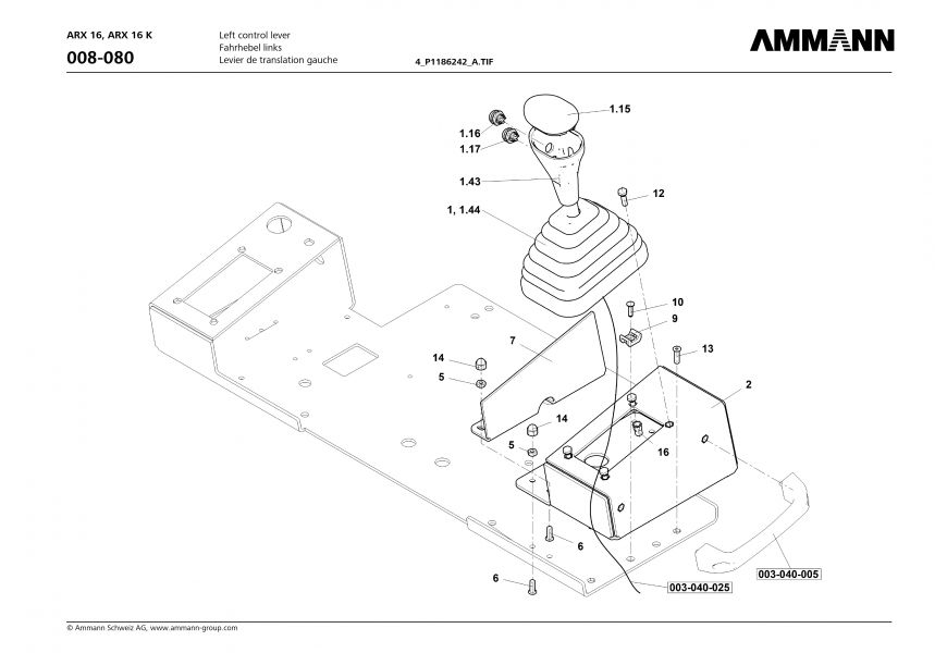 Left control lever 4-S1186242_A