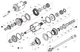 Input and PTO shafts (axe A)