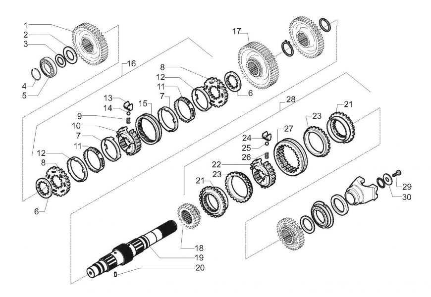 Secondary shaft (axe C)